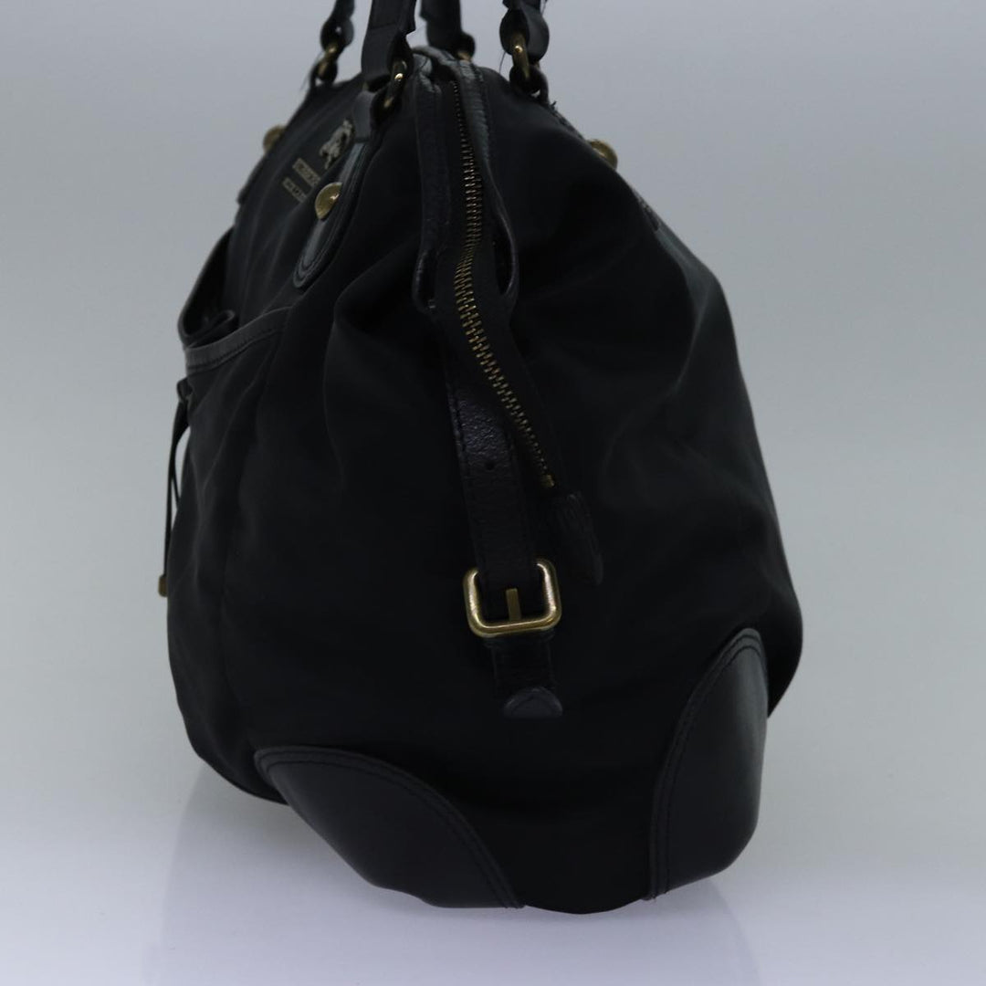 Burberry Blue Label Tote Bag Nylon Black Auth bs14565