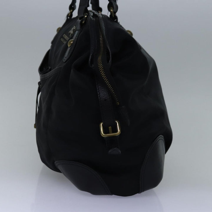 Burberry Blue Label Tote Bag Nylon Black Auth bs14565