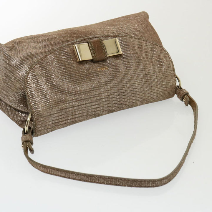 Chloe Shoulder Bag Leather 2Set Silver Brown bs14599