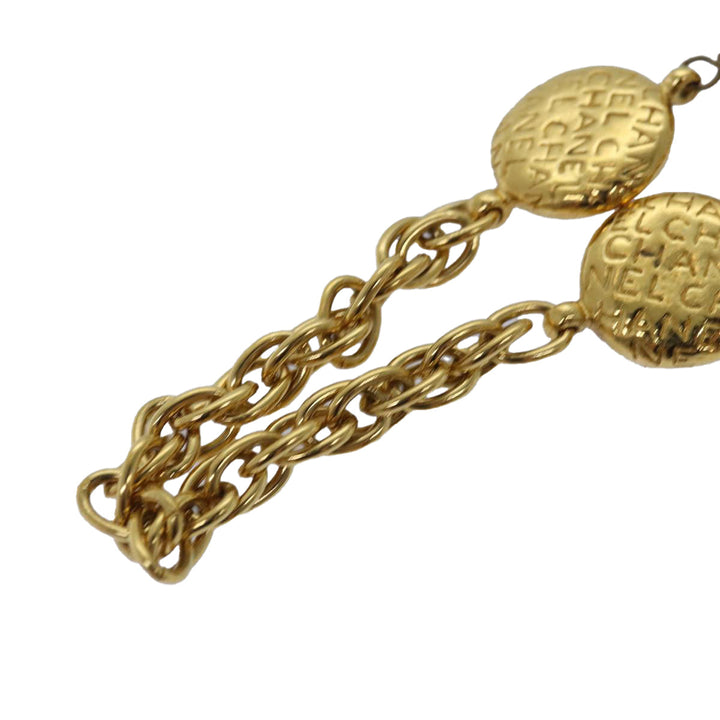 Chanel Necklace Metal Gold CC Auth bs14626