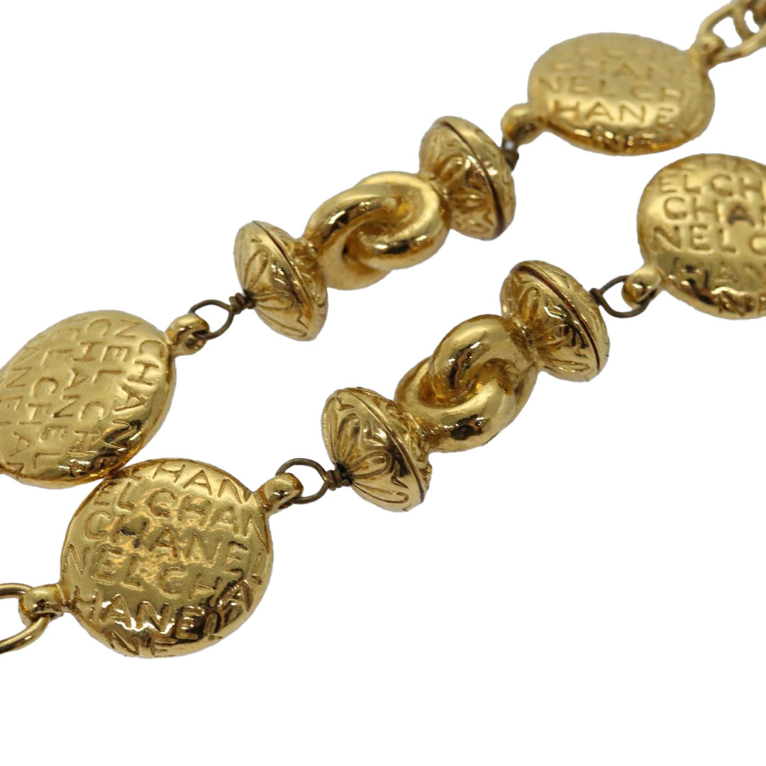 Chanel Necklace Metal Gold CC Auth bs14626