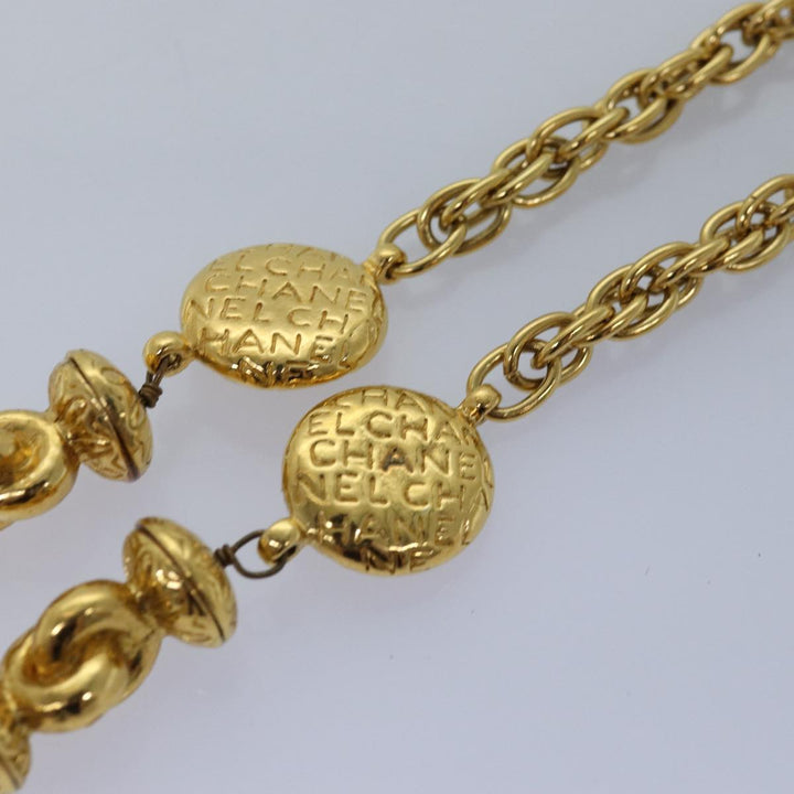 Chanel Necklace Metal Gold CC Auth bs14626