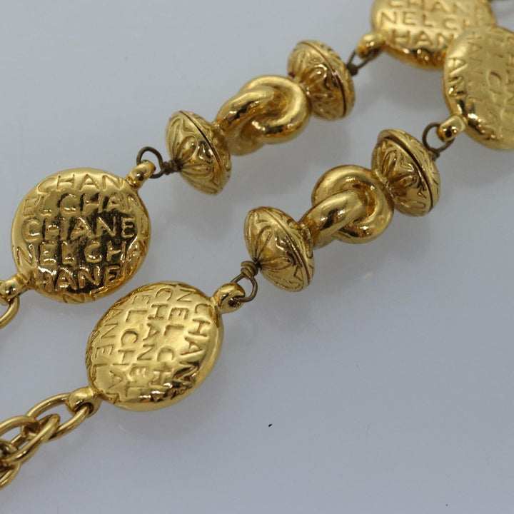 Chanel Necklace Metal Gold CC Auth bs14626