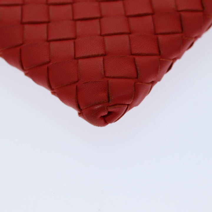 Bottega veneta INTRECCIATO Coin Purse Leather Red Auth bs14630
