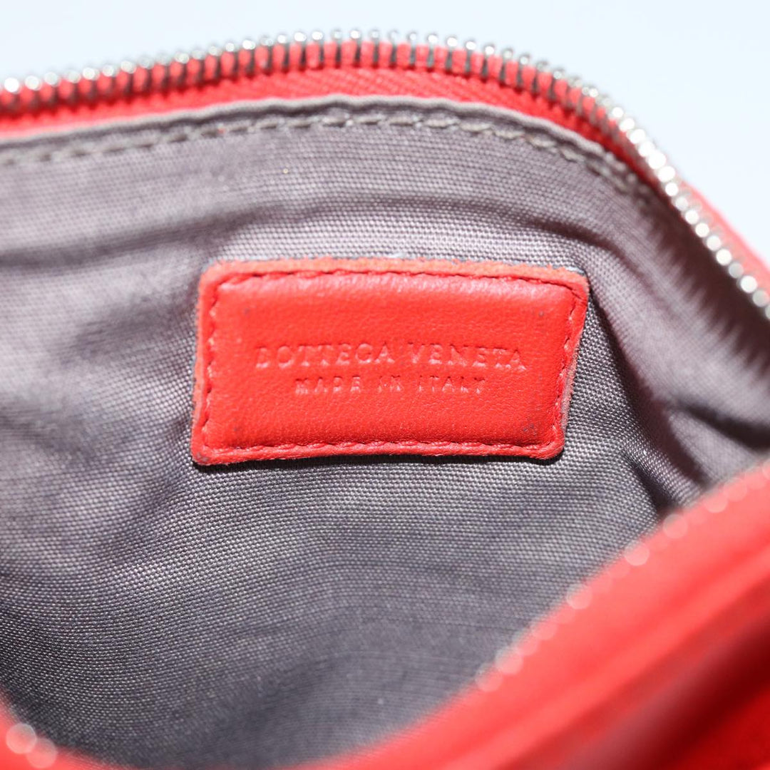 Bottega veneta INTRECCIATO Coin Purse Leather Red Auth bs14630