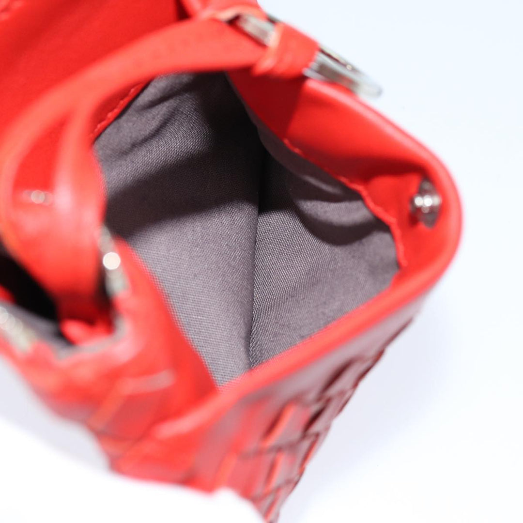 Bottega veneta INTRECCIATO Coin Purse Leather Red Auth bs14630