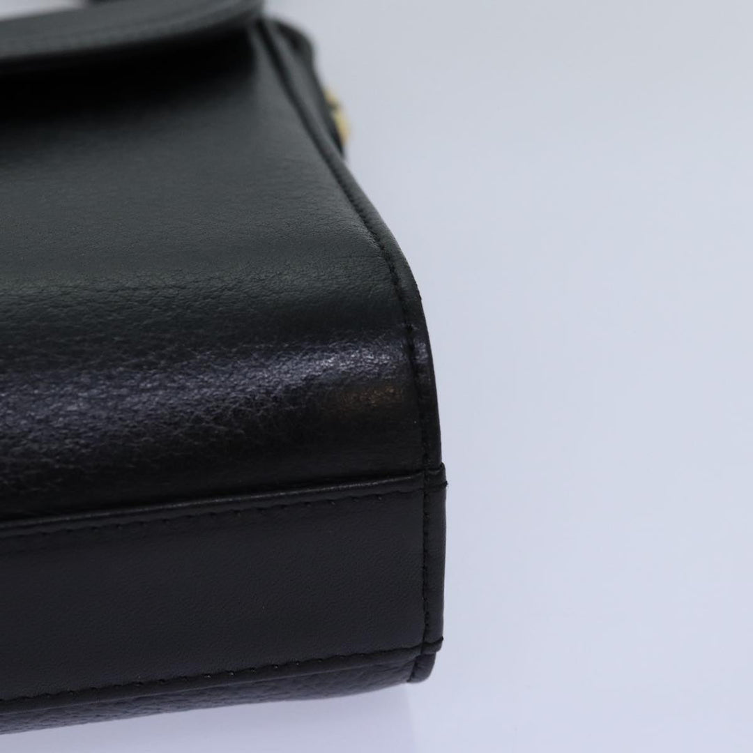 BurberrySs Shoulder Bag Leather Black Auth bs14648