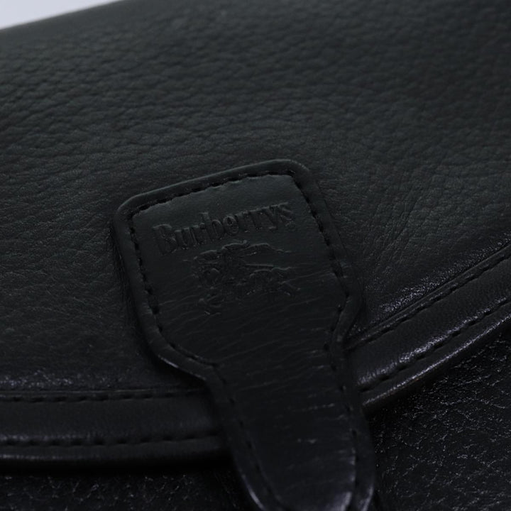 BurberrySs Shoulder Bag Leather Black Auth bs14648