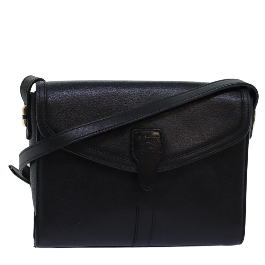 BurberrySs Shoulder Bag Leather Black Auth bs14648
