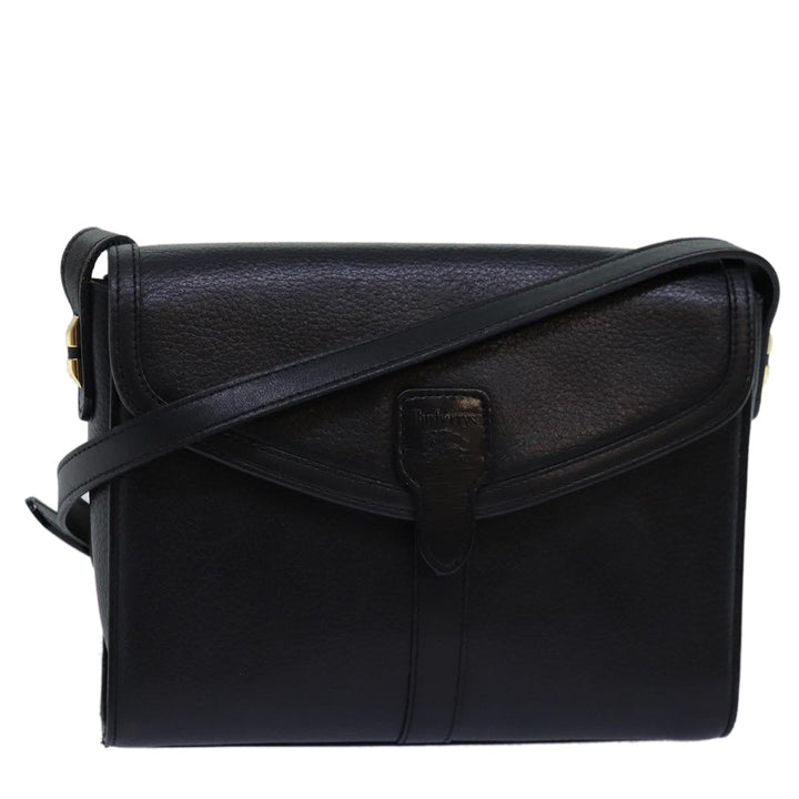 BurberrySs Shoulder Bag Leather Black Auth bs14648