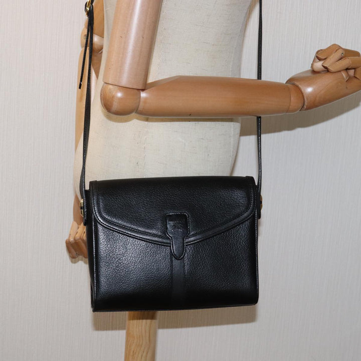 BurberrySs Shoulder Bag Leather Black Auth bs14648