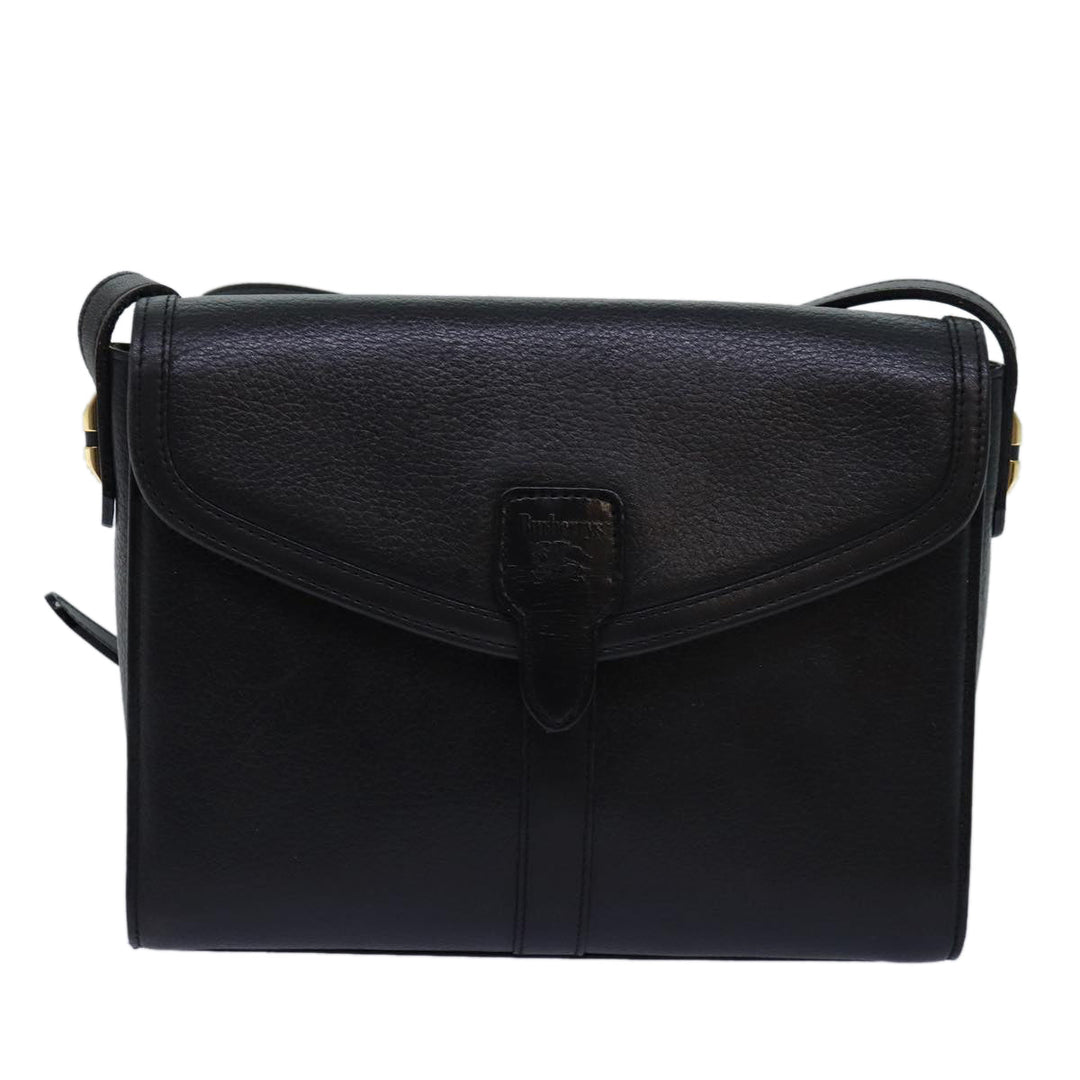 BurberrySs Shoulder Bag Leather Black Auth bs14648