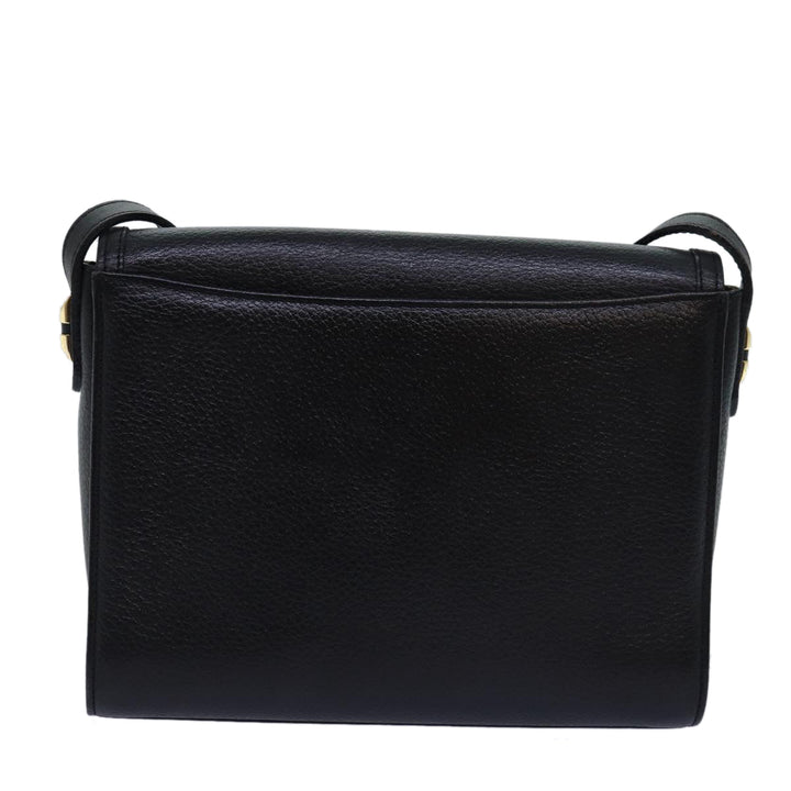 BurberrySs Shoulder Bag Leather Black Auth bs14648