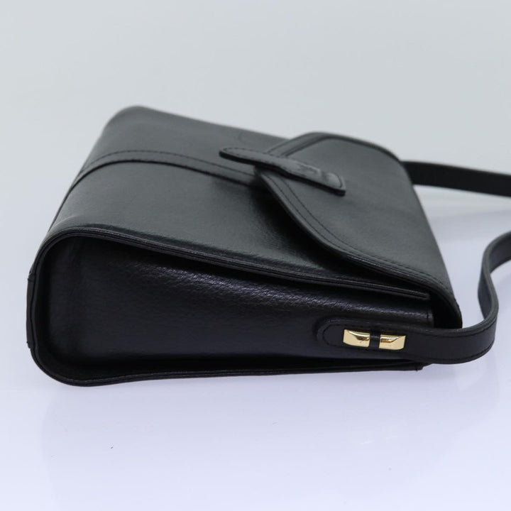 BurberrySs Shoulder Bag Leather Black Auth bs14648