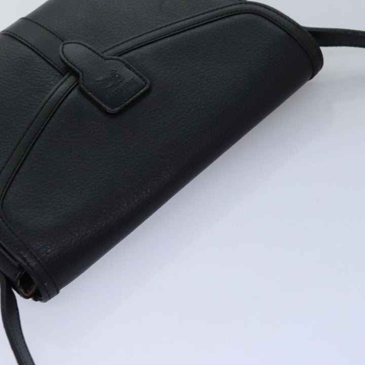 BurberrySs Shoulder Bag Leather Black Auth bs14648
