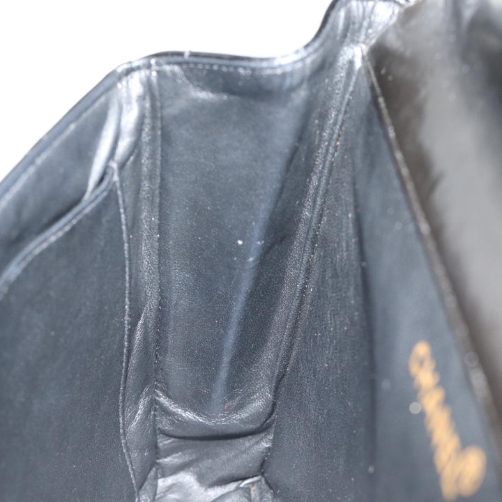 Top Quality Chanel Matelasse Double Face Chain Shoulder Bag Enamel Black CC Auth bs14656A