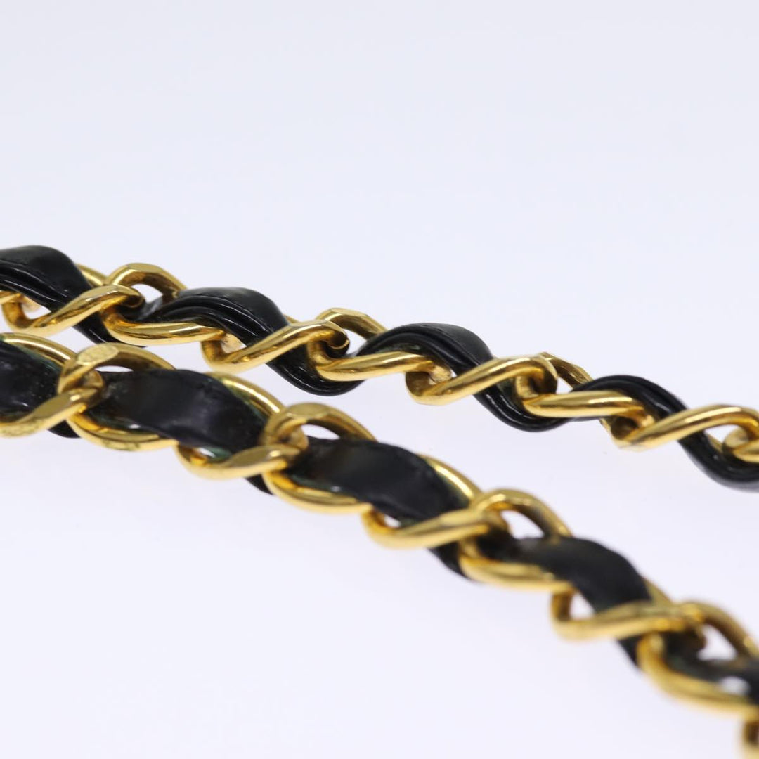 Top Quality Chanel Matelasse Double Face Chain Shoulder Bag Enamel Black CC Auth bs14656A