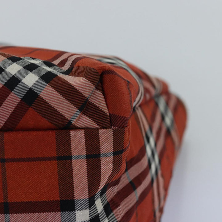 Burberry Nova Check Hand Bag Nylon Red Auth bs14690