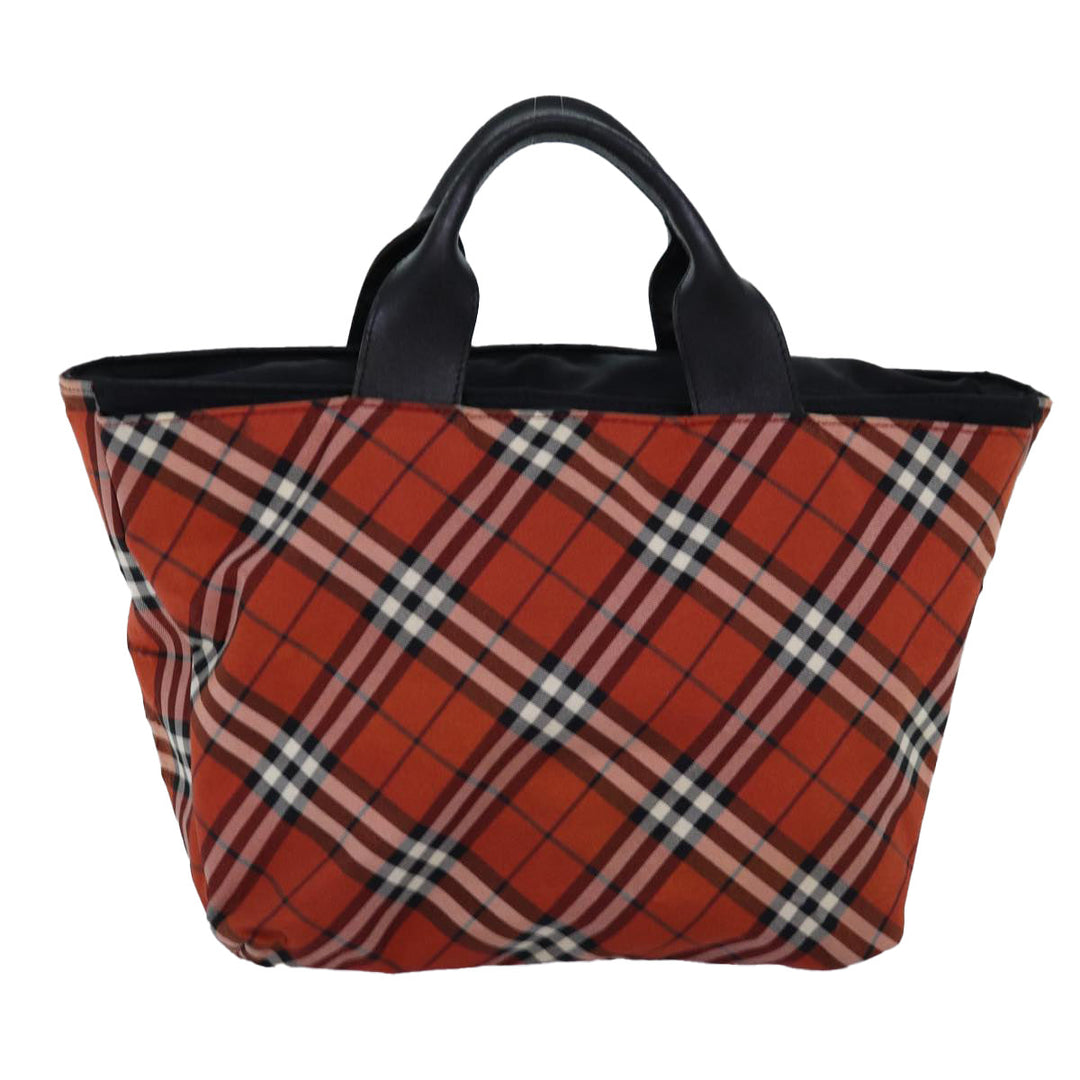 Burberry Nova Check Hand Bag Nylon Red Auth bs14690