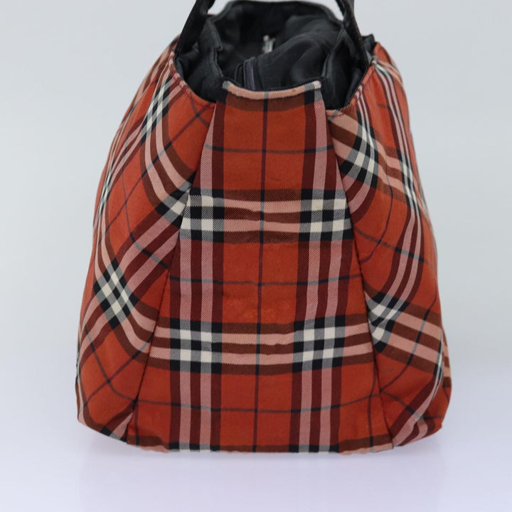 Burberry Nova Check Hand Bag Nylon Red Auth bs14690