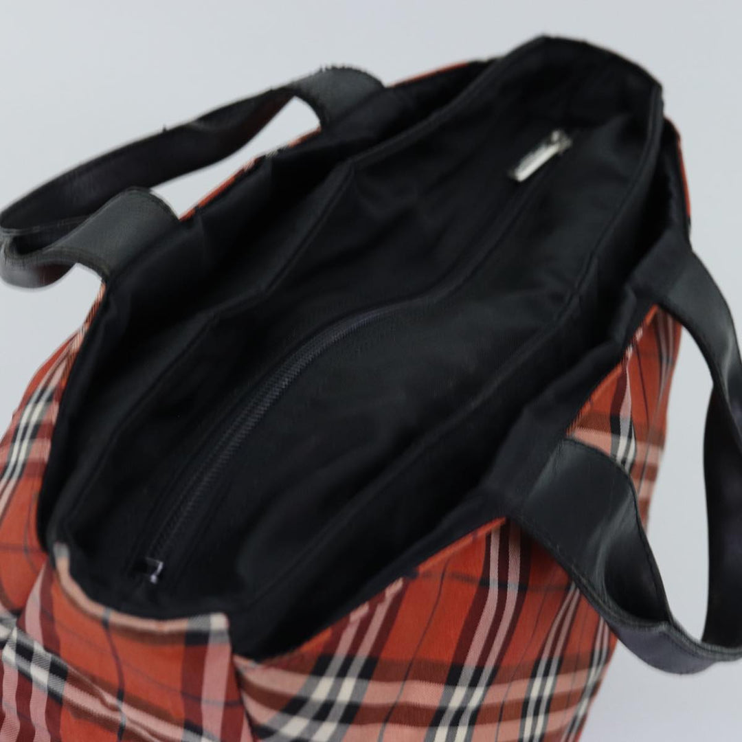 Burberry Nova Check Hand Bag Nylon Red Auth bs14690