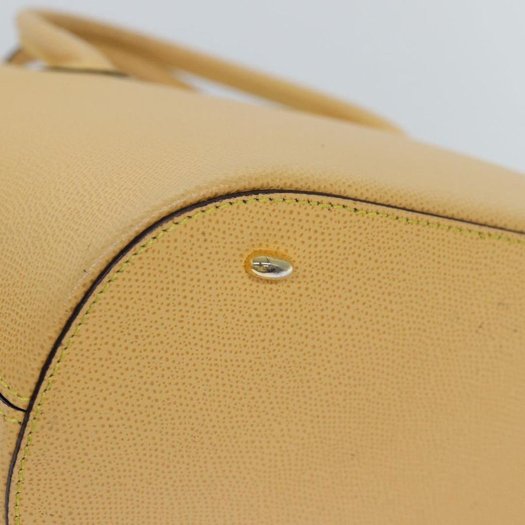 Celine Hand Bag Leather 2way Yellow Auth bs14695