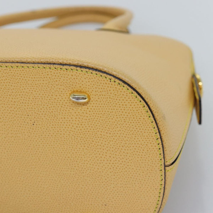 Celine Hand Bag Leather 2way Yellow Auth bs14695