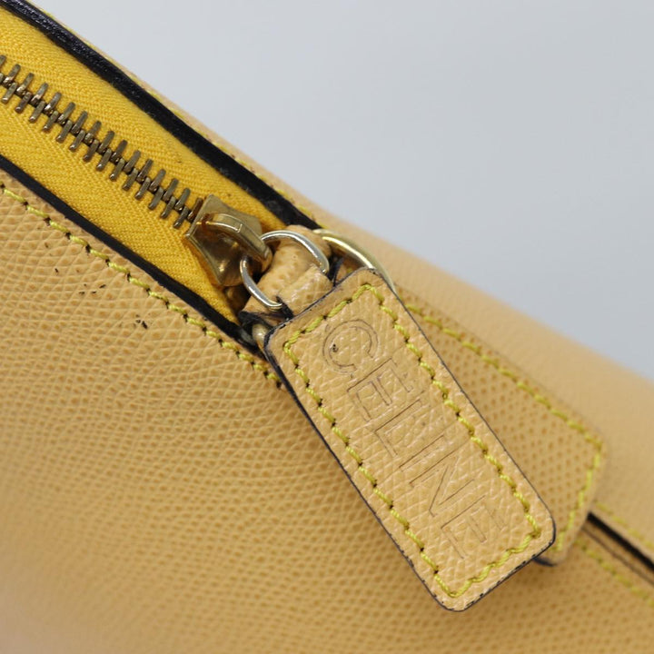 Celine Hand Bag Leather 2way Yellow Auth bs14695