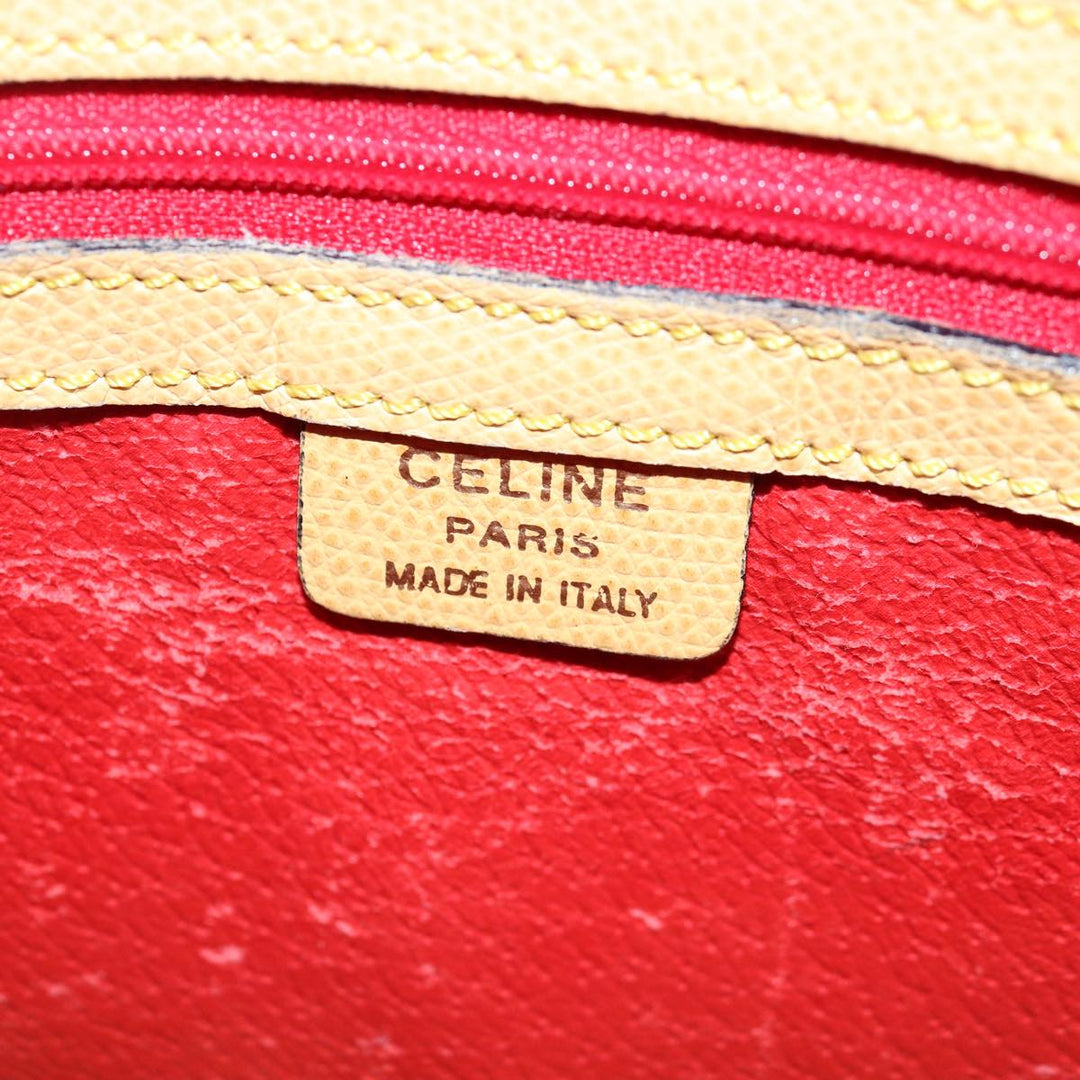 Celine Hand Bag Leather 2way Yellow Auth bs14695