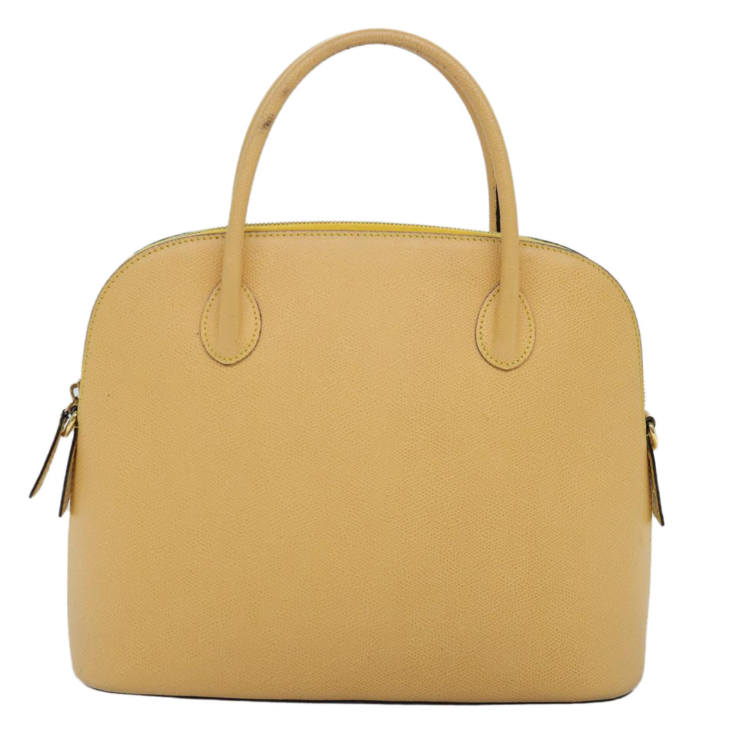 Celine Hand Bag Leather 2way Yellow Auth bs14695