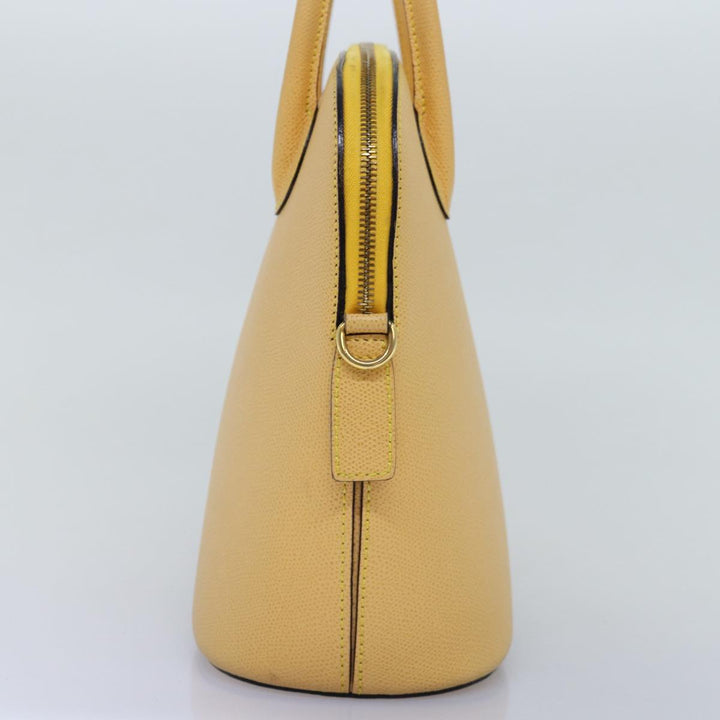 Celine Hand Bag Leather 2way Yellow Auth bs14695
