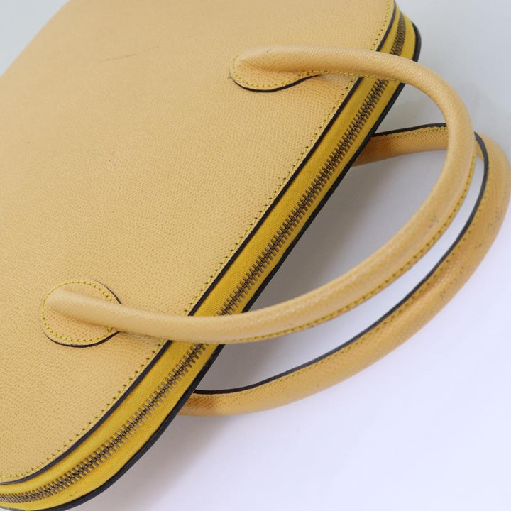 Celine Hand Bag Leather 2way Yellow Auth bs14695