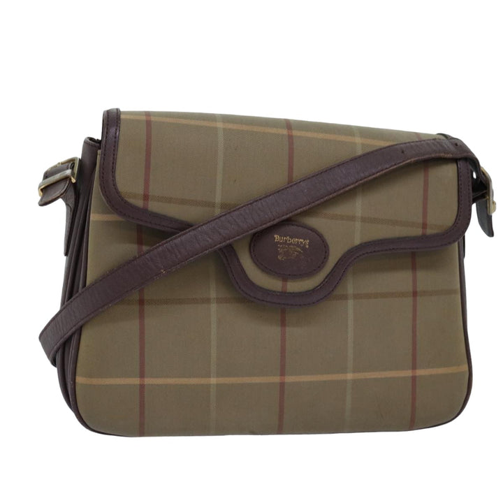 BurberrySs Nova Check Shoulder Bag Canvas Beige Auth bs14715