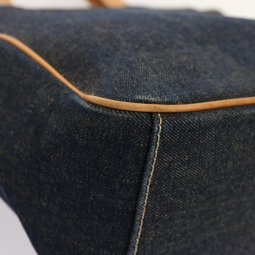 Burberry Blue Label Hand Bag Denim Navy Auth bs14732