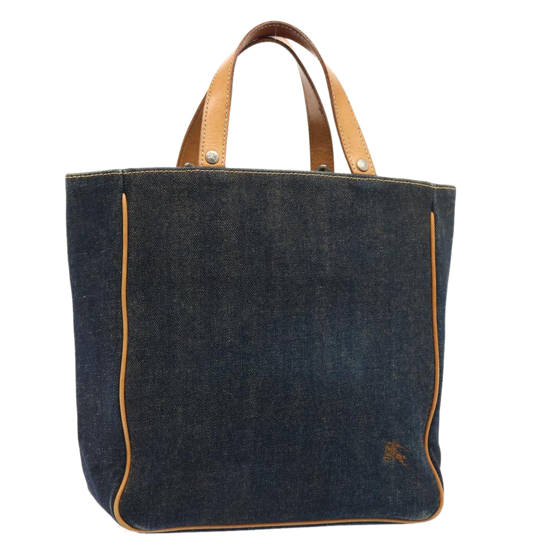 Burberry Blue Label Hand Bag Denim Navy Auth bs14732