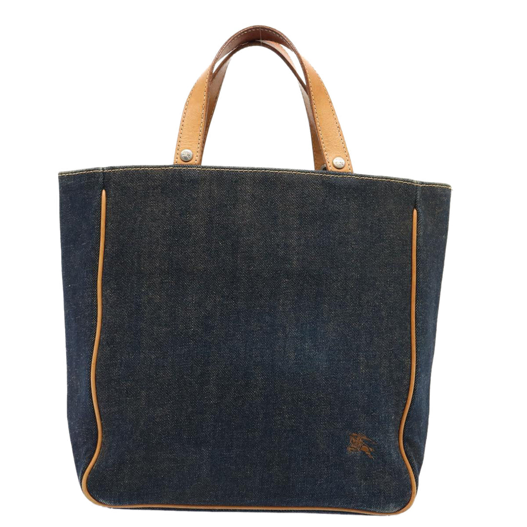 Burberry Blue Label Hand Bag Denim Navy Auth bs14732