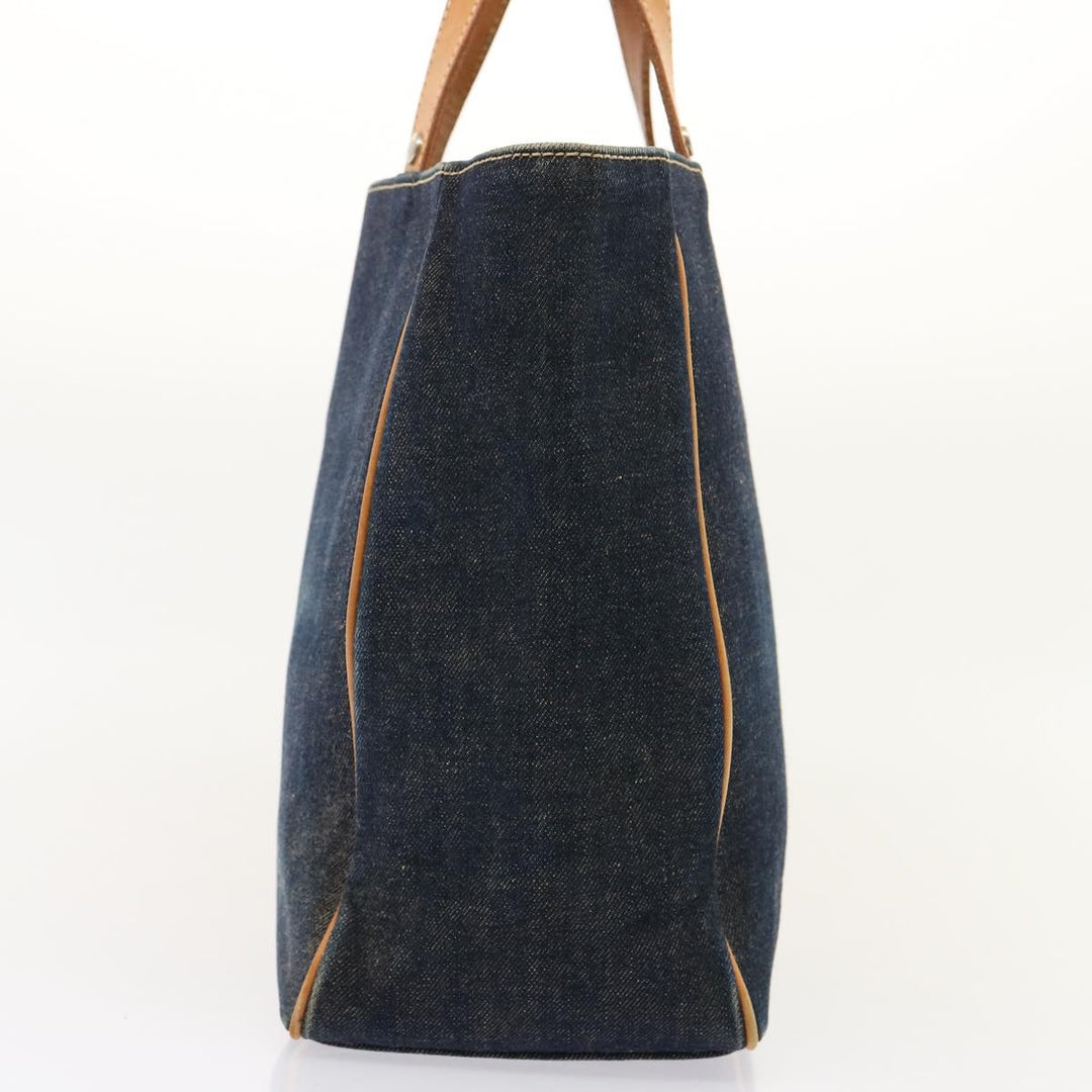 Burberry Blue Label Hand Bag Denim Navy Auth bs14732