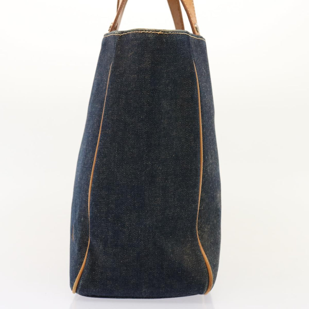 Burberry Blue Label Hand Bag Denim Navy Auth bs14732