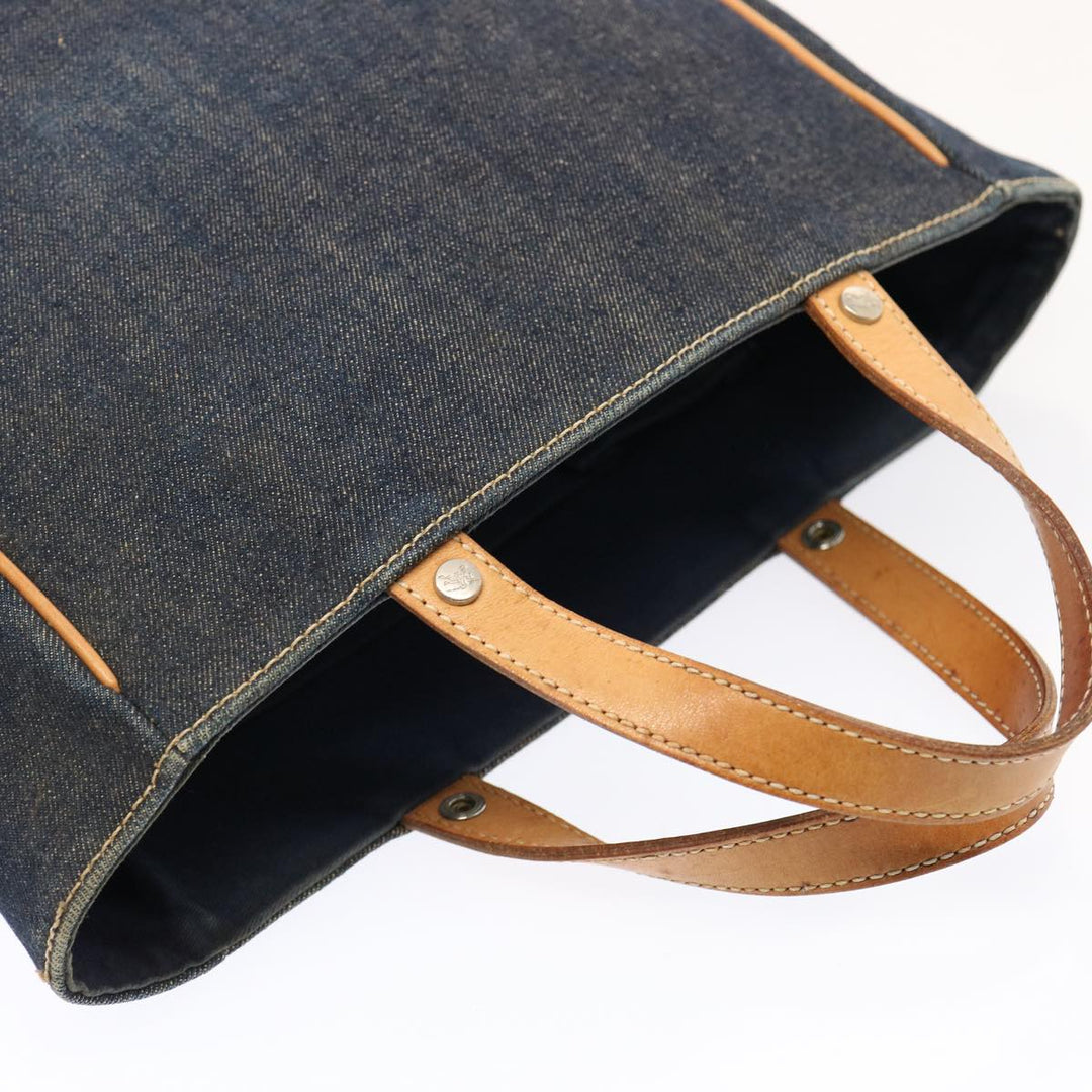 Burberry Blue Label Hand Bag Denim Navy Auth bs14732