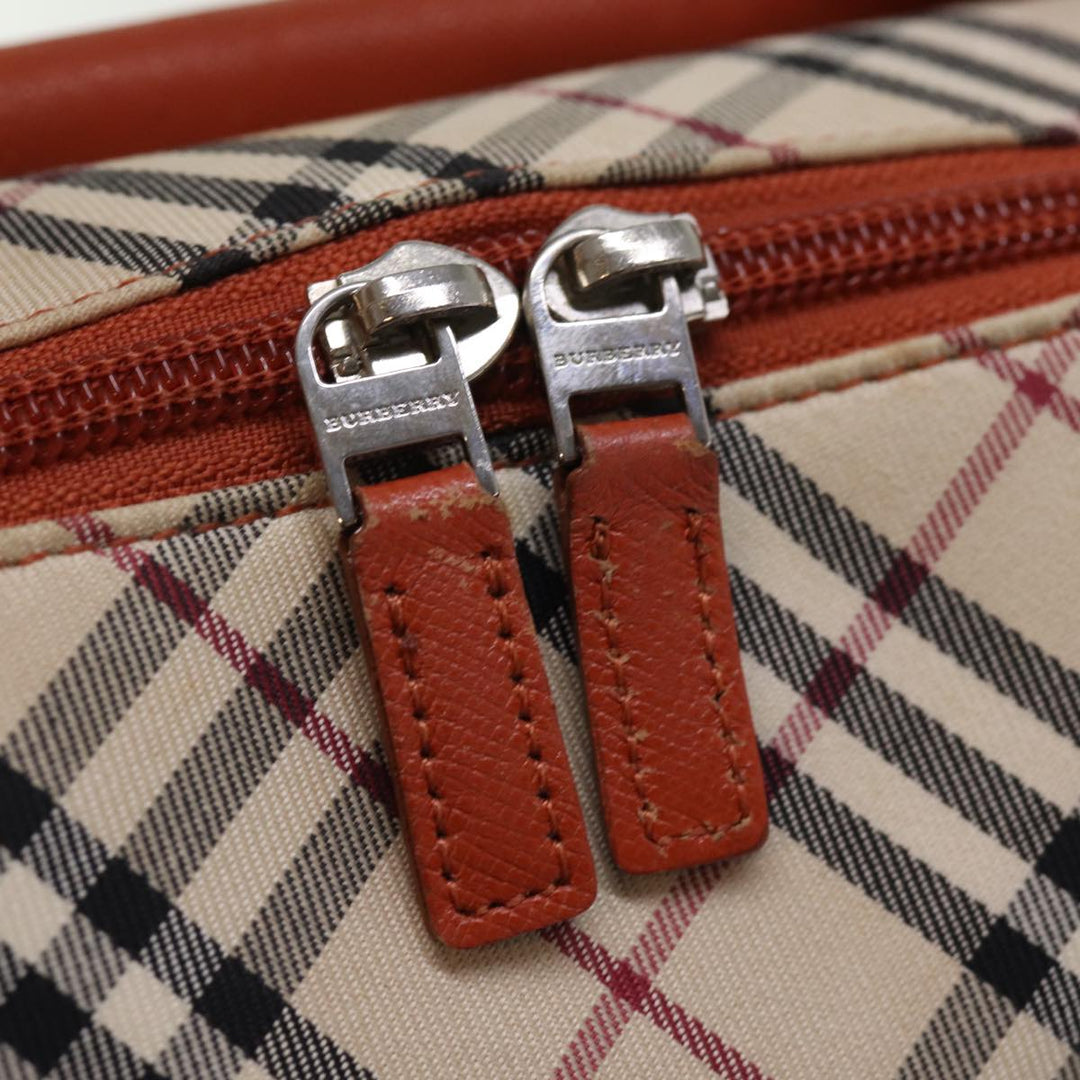 Top Quality Burberry Nova Check Hand Bag Canvas Beige Auth bs14736