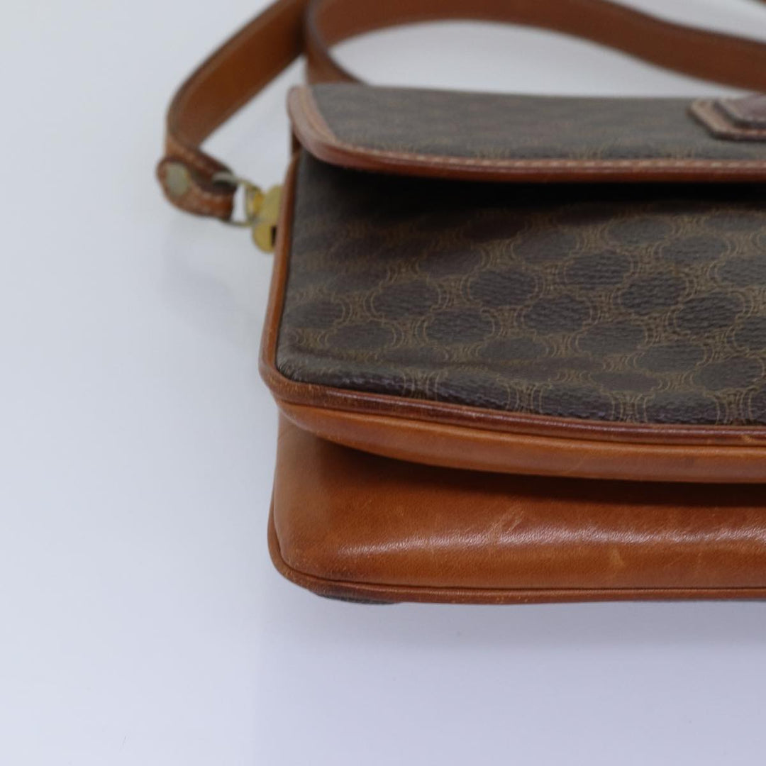 Celine Macadam Canvas Shoulder Bag PVC Brown  14757