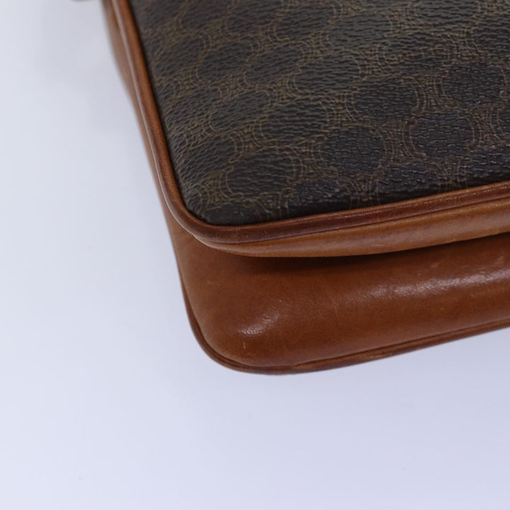 Celine Macadam Canvas Shoulder Bag PVC Brown  14757