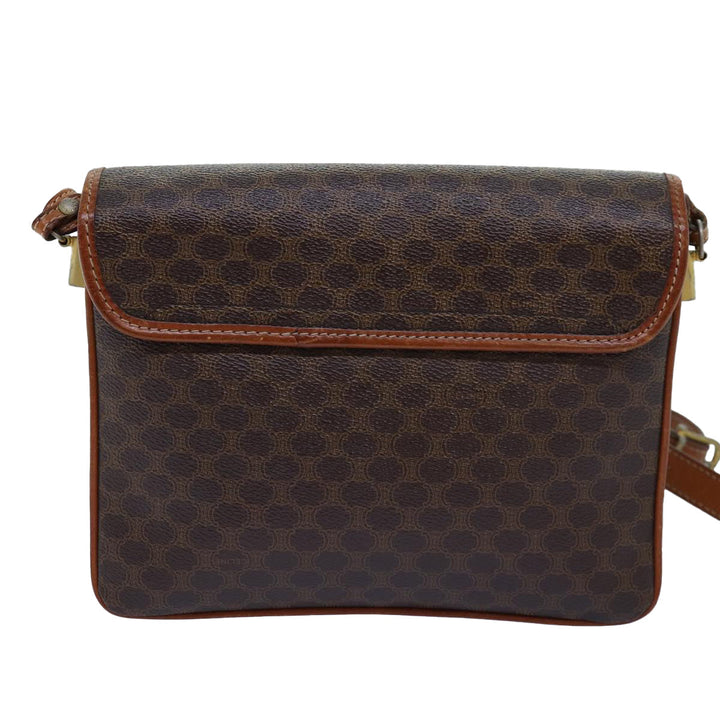 Celine Macadam Canvas Shoulder Bag PVC Brown  14757