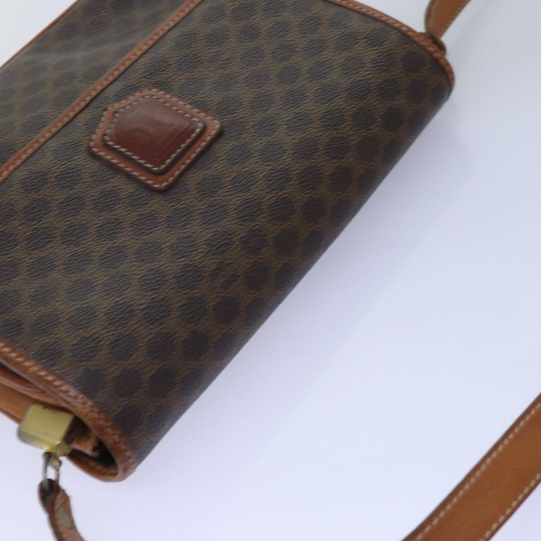 Celine Macadam Canvas Shoulder Bag PVC Brown  14757
