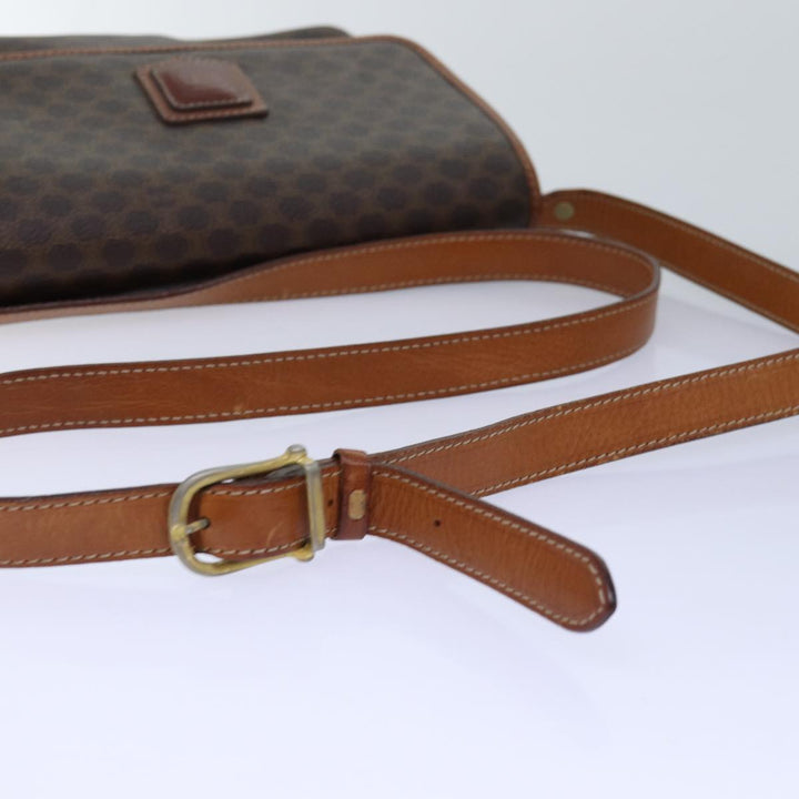 Celine Macadam Canvas Shoulder Bag PVC Brown  14757