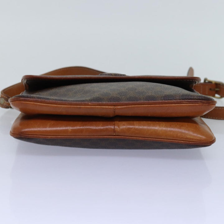 Celine Macadam Canvas Shoulder Bag PVC Brown  14757