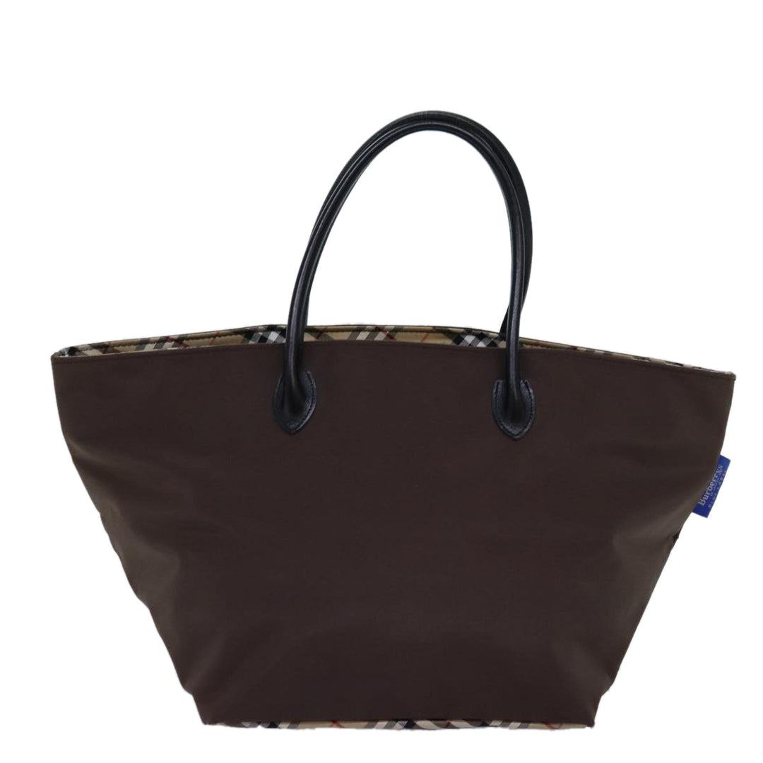 BurberrySs Nova Check Blue Label Tote Bag Nylon Beige Brown Auth bs14770