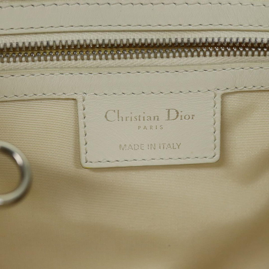 CHRISTIAN Top quality Dior Lady Top quality Dior Canage Tote Bag Coated Canvas White Auth bs14793