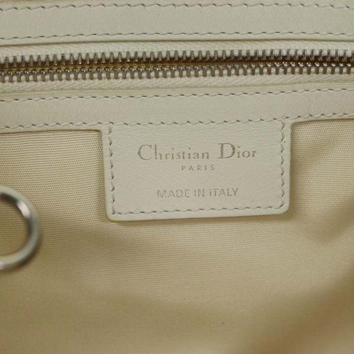 CHRISTIAN Top quality Dior Lady Top quality Dior Canage Tote Bag Coated Canvas White Auth bs14793