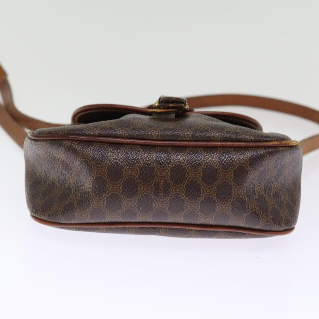 Celine Macadam Canvas Shoulder Bag PVC Brown Auth bs14796